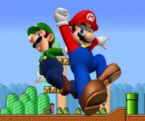 yapboz Mario ve kardeşi Luigi, en ünlü su tesisatçıları